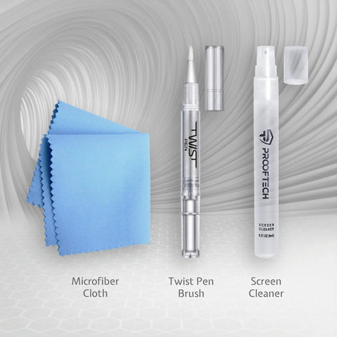 Microfiber cloth, twist pen brush, and screen cleaner for Brush On Liquid Glass Screen Protector That Gives Your Phone Tablet Smartwatch A Nano Shield For Up To 10 Devices Scratch Resistant Crack Resistant Easy Coating Ultra Clear Long Lasting Protection Across All Screens display