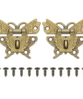 Heavy Duty Vintage Butterfly Hasp Latch Kit For Decorative Wooden Boxes And Jewelry Cases Boasting A Hella Nice Yellow Bronze Finish and screws