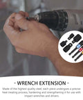 Heavy Duty Steel Socket Adapter Kit Ratcheting Drill Conversion Tool Locking Pin Rings For Mechanics Expanding Sockets Securely To Crush Tight Stubborn Jobs In Style wrench extension set on drill