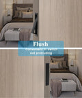 Pocket Door Handle Kit With Flush Recessed Pull In Brushed Nickel, Auto Retract Design, Easy Press Release, One-Hand Operation, Durable Solid Construction, No-Fuss Finger Edge Access, 2 Pack on sliding bedroom door
