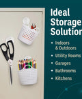 Four Pack Heavy Duty Suction Cup Hooks For Shower Glass Walls Up To Seven Pound Load holding baskets and scissors