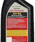 Toyota 00289-ATFWS Automatic Transmission Fluid bottle front view with label details, 192 ounces, six pack for Toyota and Lexus