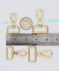 Hella Sturdy 15 Pack Solid Zinc Alloy D Ring Swivel Lobster Claw Clasp Hardware For Crafting Lanyards Bag Straps And Outdoor Gear Attachments Anti Rust Gold Finish Trigger Clip Snap Hook Upgrades That Truly Rock, featuring size comparisons.