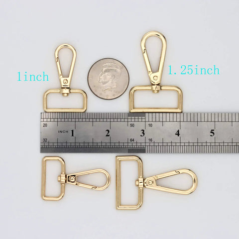 Hella Sturdy 15 Pack Solid Zinc Alloy D Ring Swivel Lobster Claw Clasp Hardware For Crafting Lanyards Bag Straps And Outdoor Gear Attachments Anti Rust Gold Finish Trigger Clip Snap Hook Upgrades That Truly Rock, featuring size comparisons.