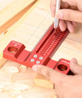 Person using Dope T Square Ruler For Woodworking 24in Scriber With Built In Support Lips Architect Style Layout Tool on wood surface