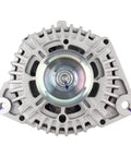 Front view of 130 Amp 12 Volt Alternator With 7 Groove Pulley For Nissan Armada Frontier Pathfinder Titan Xterra Infiniti QX56 Replace 23100ZH00A 11256N Compatible OEM Style Replacement Beefed Up High Output Heavy Duty Long Lasting Electrical System Upgrade