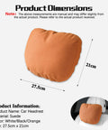 Ultra Comfy 2-In-1 Car Headrest Pillow For Mini Roadster Countryman Paceman Electric John Cooper Works with suede material, orange color, dimensions 27.5cm x 21cm.