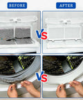 Before and after cleaning with Dryer Vent Cleaning Kit With Universal Vacuum Hose Attachment For Deep Lint Removal, 4 In 1 Lint Brush, 31 Inch Reach, Fits Most Vacuums, Safe And Efficient Dryer Lint Tool, Not For Dyson And Cordless Models.