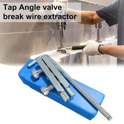 Top Notch Broken Pipe Extractor Tool For Rusted Fasteners, Damaged Screw Remover And Stripped Bolt Kit Perfect For Faucet Fixing And Water Pipe Thread Repair Hand Tool Set Super Easy Out Solution For Pros. blue alloy steel tap angle valve break wire extractor tool for faucet repair