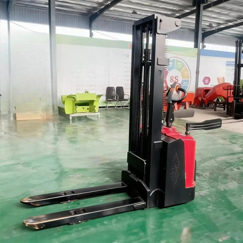 Heavy Duty Electric Cargo Lifting Stacker 1000kg To 3000 Kg Capacity 3 Meter Lift Height Straddle Leg Design in warehouse