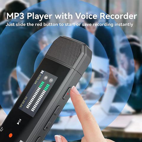 64GB Type C USB MP3 Player With Bluetooth 5.3 Clip On Portable Music Player FM Radio And Voice Recorder for Running and Workouts