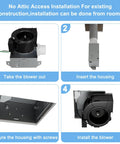 Installation steps for Ultra Quiet 90 CFM Bathroom Exhaust Fan With 1.5 Sones, Ceiling Mounted Ventilation For Mid Sized Bathrooms