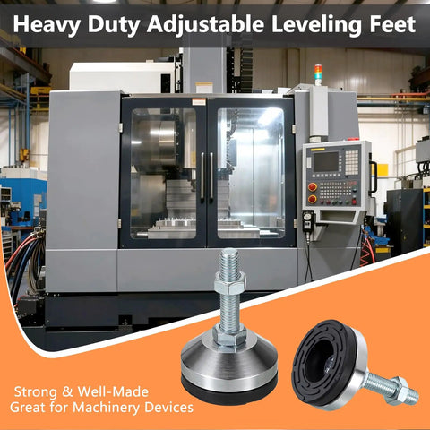 Heavy Duty M12 Leveling Feet Set Offering Rock Solid Stability For Cnc Machines And Workbenches Built Tough To Handle 3200 Lbs, steel construction with adjustable height.