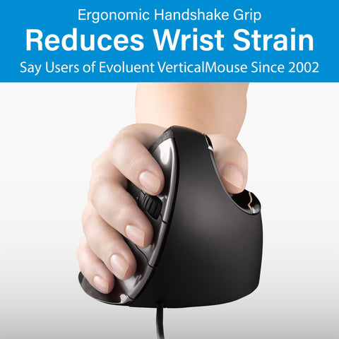Ergonomic Vertical Mouse For Right Hand Medium Size Wired USB 4 Speed Settings 6 Customizable Buttons Windows Compatible Sculpted For All Day Comfort And Wrist Strain Reduction During Long Work Sessions