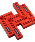 Heavy Duty Positioning Squares For Woodworking Set Of Eight Precision Layout Gauges With Dual Scale Edges in red, showing precise layout design.