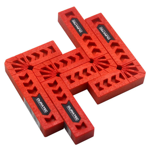 Heavy Duty Positioning Squares For Woodworking Set Of Eight Precision Layout Gauges With Dual Scale Edges in red, showing precise layout design.
