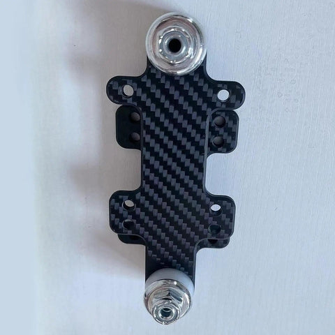 Carbon Fiber Aluminum Alloy Skateboard Adapter Bracket For Land Surfboard, Easy Mount Direct Replacement Spare Part, 1x black gray