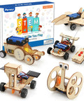 5 In 1 STEM Car Kit For Kids Ages 8 12 Wood Building Set With Wind Power Solar Balance Gear And Remote Control Cars