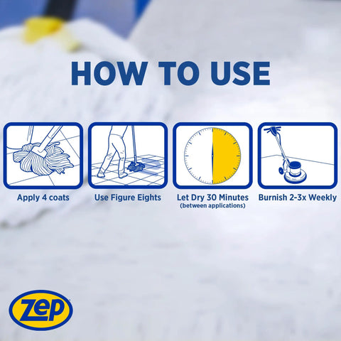 Instructions for using Wet Look Floor Polish 1 Gallon for a Killer Gloss, Long Lasting Shine on hardwood, tile, vinyl, concrete.