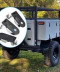 Trailer with tool box featuring 4 Pack Flush Mount Compression Latches With Trigger Action Adjustable for RV Truck Doors, 8 Keys, Zinc Alloy.
