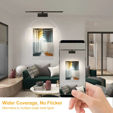 Dope 3 Color Dimmable LED Track Lighting Heads H Type Bright Track Light Fixtures for kitchen lighting showcased above wall art.
