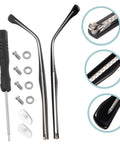 Glasses Arm Replacement Kit 1 Pair Temple Arms For Eyeglasses Handy Comfortable Lightweight Eyewear Accessory Easy Install For Quick Repairs Fits Most Frames, includes screwdriver and screws.