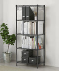Beefy Five Shelf Heavy Duty Metal Storage Rack With Adjustable Wire Shelves, Leveling Feet And Handy Hooks For Kitchen, Bathroom Or Garage