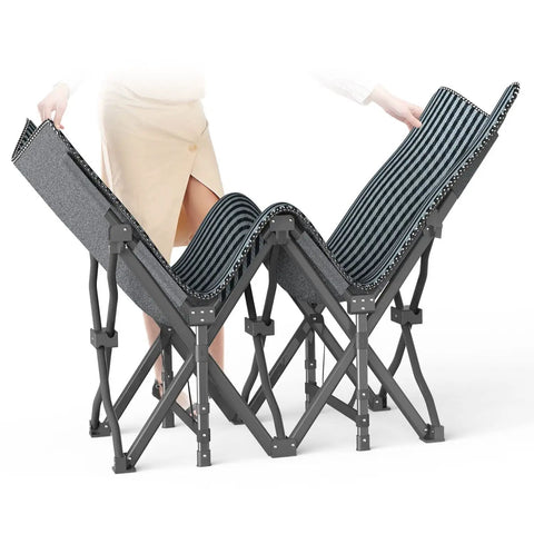 Folding On The Go Camping Cot For Adults With Removable Cushion being set up, displaying its foldable steel frame and fabric.
