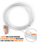 HORUSDY gas siphon hose, 6 ft clear tubing with copper end, 1/2 inch valve and 18mm diameter; not for drinking water.