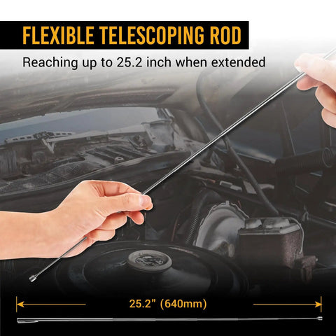 Stainless Telescoping Magnetic Pickup Tool With Pocket Clip Extends To 25.2 Inches And Delivers A 1 Pound Pull Perfect For Dads Builders And Makers To Grab Metal Parts Tools Or Lost Screws On The Go