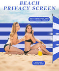 Long Beach Wind Screen 25 Ft By 4 Ft Privacy Fence With 5 Foldable Metal Poles And Carry Bag For Sand Protection
