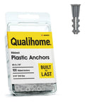 Light Duty Drywall Anchors Kit for Hollow Walls with Ribbed Plastic Anchors for Secure Picture Frames Artwork Qualihome