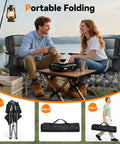 Two people sit on Oversized Heavy Duty Fully Padded Outdoor Folding Chairs 2 Pack With Cup Holder Cooler Bag And Side Pocket Carry Bag Included Supports Up To 400 Lbs Ideal For Sports Outdoors And Lawns.