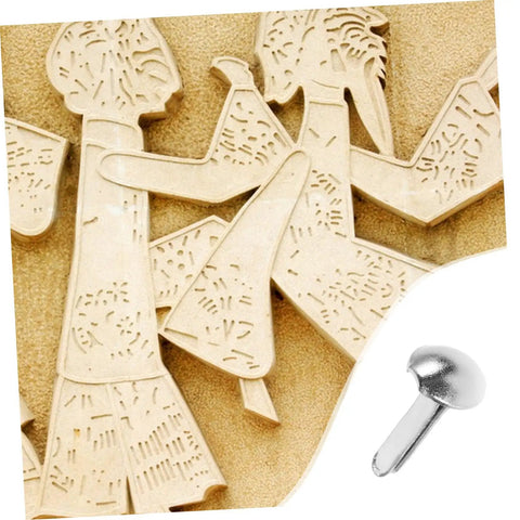 100 Piece Doll Joints Puppet Craft Kit For Kids And Grownups Scrapbook Fasteners And Split Pins For DIY Projects, puppet and pin close-up