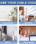 Flexible Outlet Extender Stick With Usb A And C Fast Charge Plus Two Ac Receptacles Stretches 22 To 34 Inches Swivels 180 Degrees in living room, bedroom, office, and dorm.