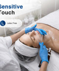 Blue Vinyl Synthetic Exam Gloves 4 Mil Powder Free Latex Free Non Sterile Disposable Gloves Large 100 Count used in salon care