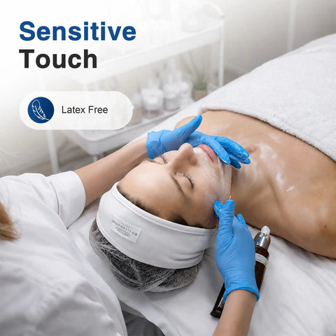 Rock Solid Disposable Exam Gloves Made With A Slick Nitrile Vinyl Blend Featuring A Thick 4 Mil Construction That Gives You Straight Up Latex Free Assurance For Medical Work Or Food Prep No Cap