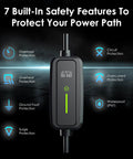 Level 2 EV Charger With NEMA 14 50 Outlet 250V 32A 17 Ft Extension Cord And J1772 Cable Fast Home Charging safety features