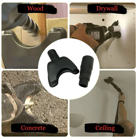 Hands Free Dust Collector Upgrade For Hole Saw Dust Extraction Tool Vacuum Attachment used on wood, drywall, concrete, ceiling