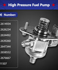 High Pressure Fuel Pump 12626234 Direct Fit Upgrade For Buick Enclave 2009-2017 Chevrolet Traverse GMC Acadia LaCrosse 2010-2011 CTS STS 3.6L V6 Replaces OE Parts 12626234 12639260 12634492 12647344 displayed with OE numbers.