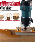 65mm Router Table Insert Plate For Wood Trimmers And Trimming Machines with multifunctional slotted plate and router in use