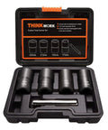 Lug Nut Removal Kit For Stripped And Frozen Bolts With Half Inch Drive 5 Piece Wheel Lock Removal Set in plastic case