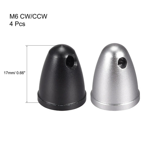 Aluminum M6 Propeller Cap Nut Adapter 4 Pack for Brushless Drone Motors 2212 2216 3508 4006 3108 4108 4114 Easy Install Round Clamp Fixed Nut Cover