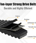 Cross-section of CVT Drive Belt For Ski Doo Snowmobiles MXZ 600 600R 800R 900 1200 showed fabric, rubber, adhesion gum, and tensile cord layers