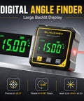 Tough Magnetic Digital Angle Finder And Laser Inclinometer Gauge with large display showing 15.00° readings.