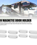 4 Pair Magnetic Baggage Door Catch And Holder Kit White Door Latch With Super Strong Magnets For RV Travel Trailer Campers