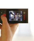 Person using Beast Of A Blaze Outdoor Connected Laser Measure With 400 Ft Range, 5 MP Digital Viewfinder, Backlit Color Display