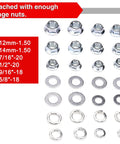 Various sizes of flange nuts and washers for Universal Wheel Bearing Hub Removal Tool For All Axle Bolt Hubs 5 Lug 6 Lug And 8 Lug