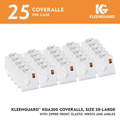 Liquid And Particle Protection Coveralls Zip Front 2XL White With Elastic Wrists And Ankles Microporous Film Laminate 25 per case