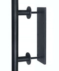 Side view of Matte Black Barn Door Handle Set for Sliding Doors, Ultra Thin.02 Inch Backplate, Heavy Duty Steel Hardware, Rust Resistant and Durable.